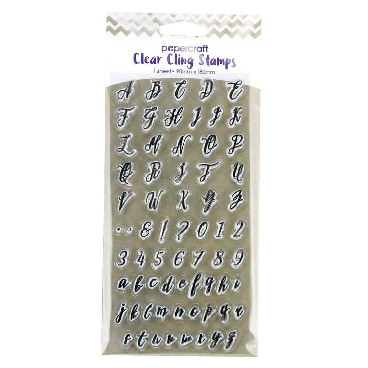 Papercraft Clear Cling Script Alphabet Stamps Clear