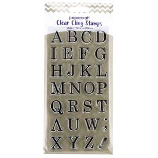 Papercraft Clear Cling Uppercase ABC Stamps Clear