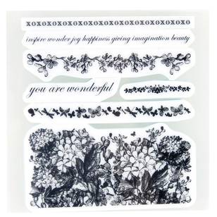 Papercraft Rubber Floral-1 Stamps Clear