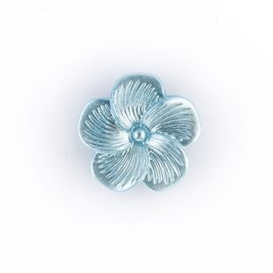 Hemline Novelty Pearled Flower Button Blue 18 mm
