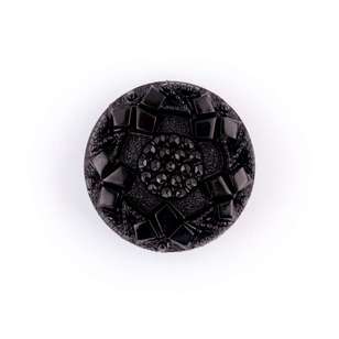 Hemline Stone Road Button Black 28 mm