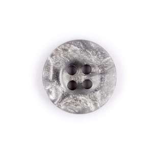 Hemline Glitter Swirl Button White 15 mm