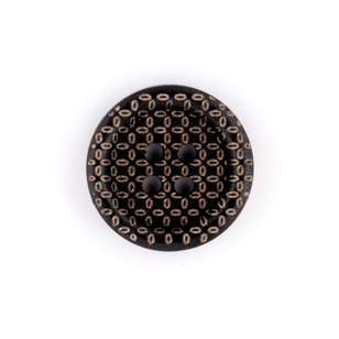 Hemline Weave Pattern Fashion Button Black 18 mm