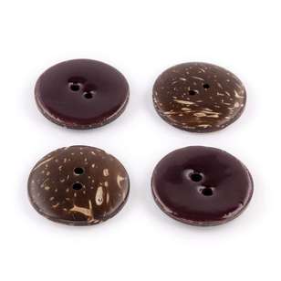 Hemline Epoxy Coconut Button Burgundy 30 mm