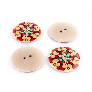 Hemline Nature Textured Buttons Multicoloured 44 mm