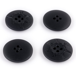 Hemline Laser Wavy Button Black 20 mm