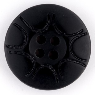Hemline Laser Wavy Button Black 20 mm