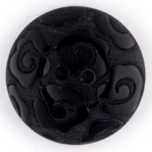 Hemline Laser Ripples Button Black 18 mm