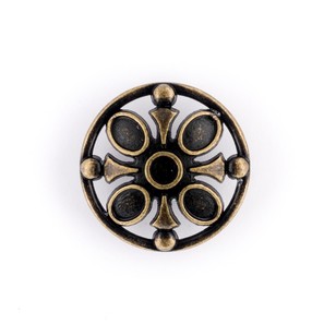 Hemline Metal Jewel Button Antique Gold 25 mm