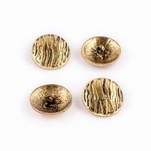 Hemline Metal Ripples Button  Gold 22 mm