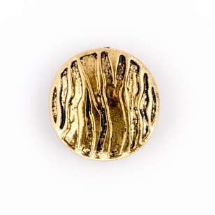 Hemline Metal Ripples Button  Gold 22 mm