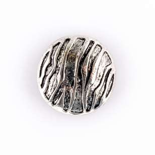 Hemline Metal Ripples Button  Silver 22 mm