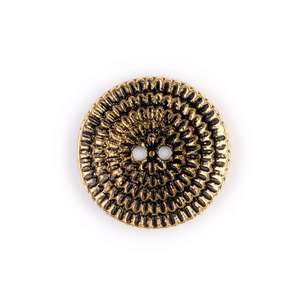 Hemline Metal Spiral Button Gold 22 mm