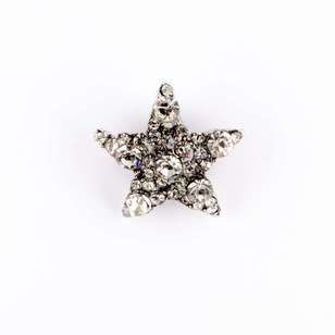 Hemline Diamond Star Button Silver 23 mm