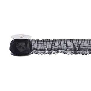 Birch BTS Frill Nylon Lace # 7 Black 60 mm x 3 m