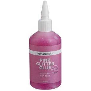 Crafters Choice 250 ml Transparent Glitter Glue Pink 250 mL