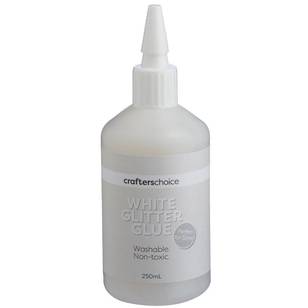 Crafters Choice 250 ml Transparent Glitter Glue White 250 mL
