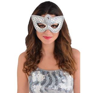 Amscan Mask Grand Sequin  Silver
