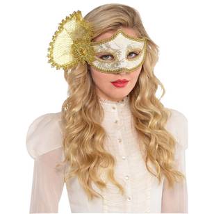 Amscan Mask Gold Parisian  White & Gold