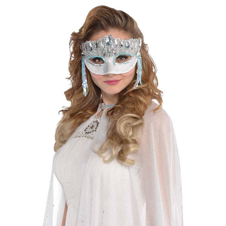 Amscan Mask Crystal Sparkle  Silver & Blue