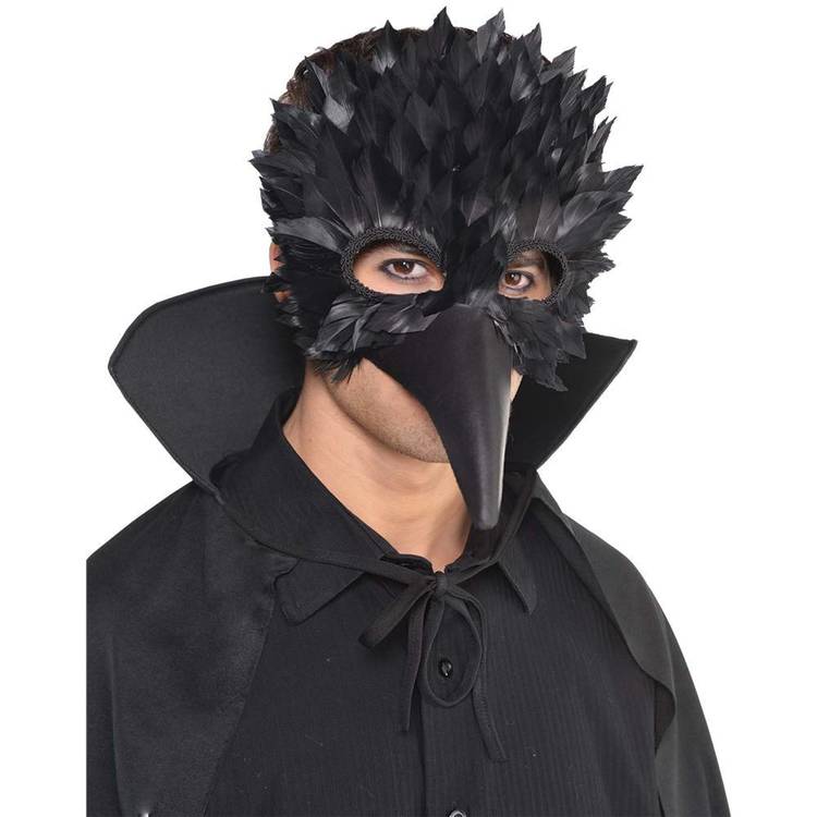 Amscan Mask Crow Feather  Black