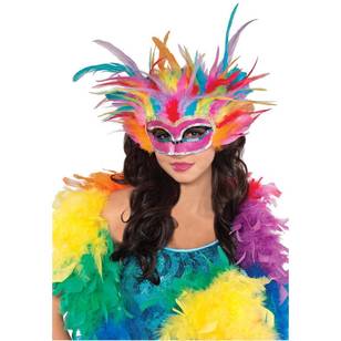 Amscan Mask Rainbow Feather  Rainbow