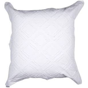 Dri Glo Tallow Fringe European Pillow Cover White European