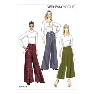 Vogue Sewing Pattern V9282 Misses' Pants White