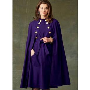 Vogue Pattern V9288 Misses Cape with High Collar