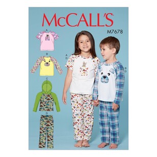 McCall's Pattern M7678 Children's/Boys'/Girls' Animal Themed Tops and Pants One Size