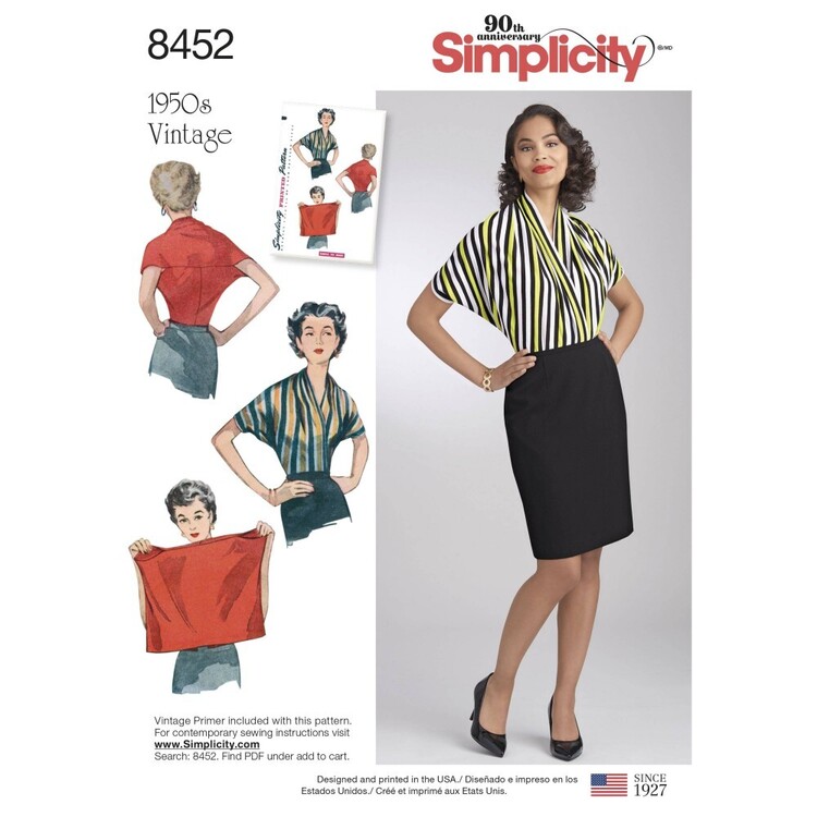 Simplicity Pattern 8452 Misses' Vintage Knit Blouse All Sizes