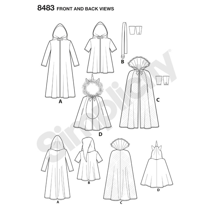 Simplicity Pattern 8483 Child's Cape Costumes