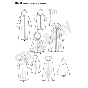 Simplicity Pattern 8483 Child's Cape Costumes