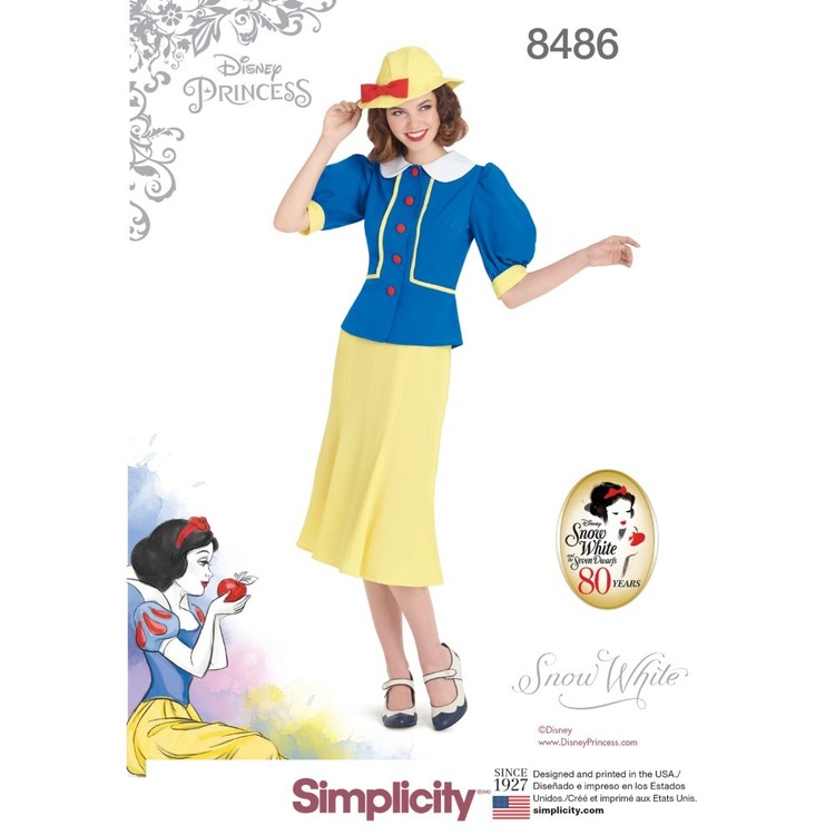 Simplicity Pattern 8486 Misses' 1930S Snow White Dress And Hat