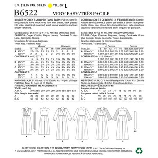 Butterick Pattern B6522 Misses'/Women's Jumpsuit and Sash