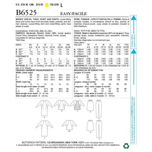 Butterick Pattern B6525 Misses' Knit Dress and Tunic