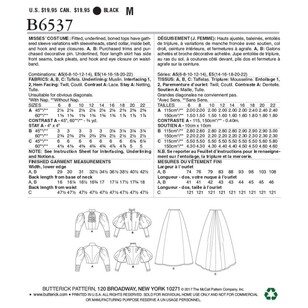 Butterick Pattern B6537 Misses' Costume
