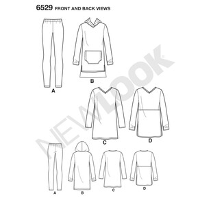 New Look Pattern 6529 Misses' Knit Tunics and Leggings
