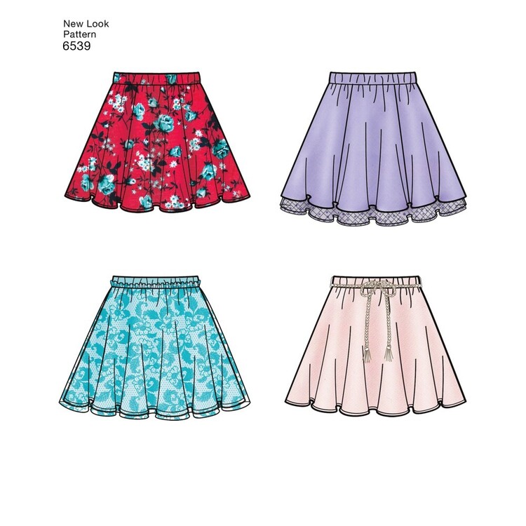 New Look Sewing Pattern 6539 Girls' Five Sizes In One White