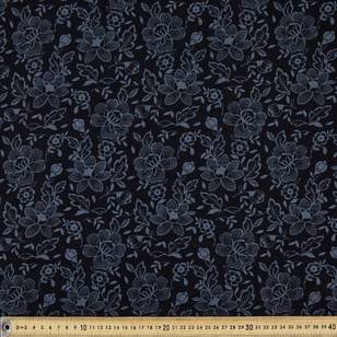 Quilt Backing Floral Fabric Black 270 cm