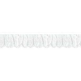 Birch Frilled Cambric Lace # 4 White 55 mm