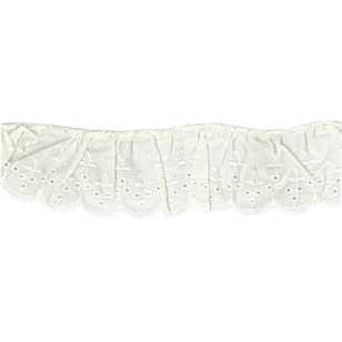 Birch Frilled Cambric Lace # 5 Cream 57 mm