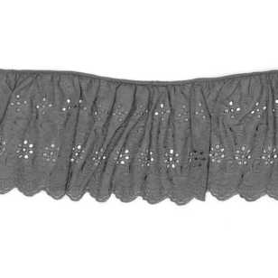 Birch Frilled Cambric Lace # 7 Black 13.2 cm