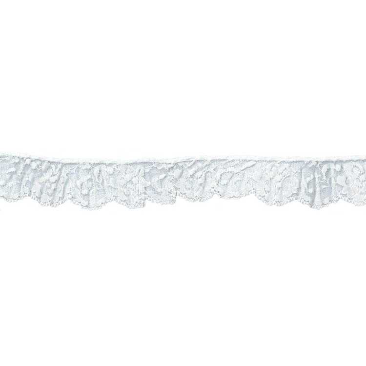 Birch Frilled Nylon Lace # 2 White 37 mm