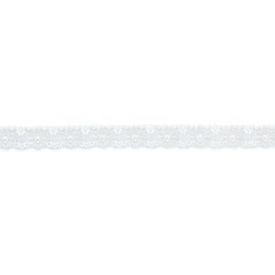 Birch Elastic Nylon Lace # 5 White 25 mm