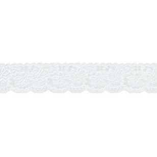 Birch Elastic Nylon Lace # 3 White 60 mm