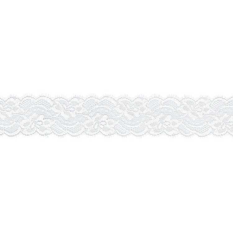 Birch Elastic Nylon Lace # 4 White 50 mm