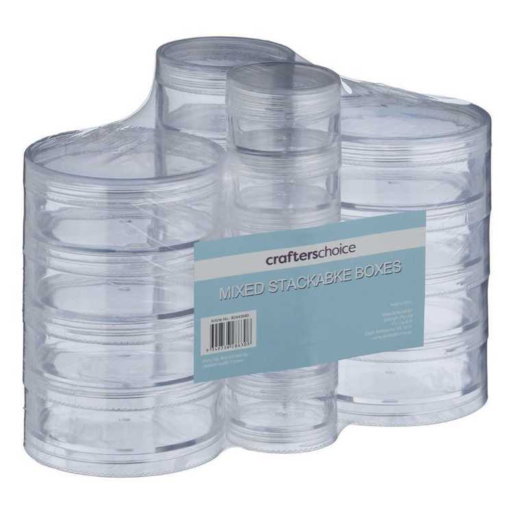 Crafters Choice Mixed Stackable Boxes Clear