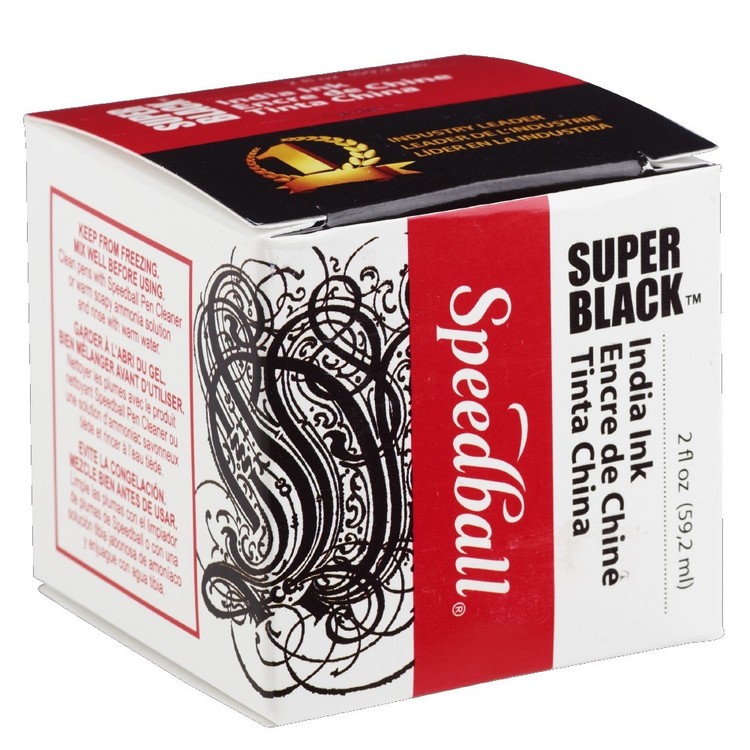 Speedball 2 Oz Super Black India Ink Black