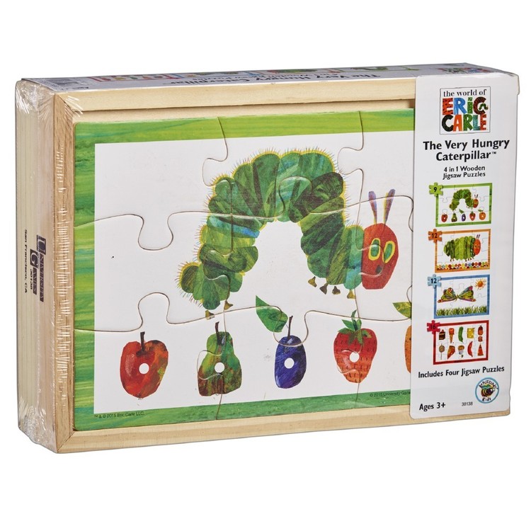 The World Of Eric Carle Caterpillar 4 In 1 Wooden Puzzle Box